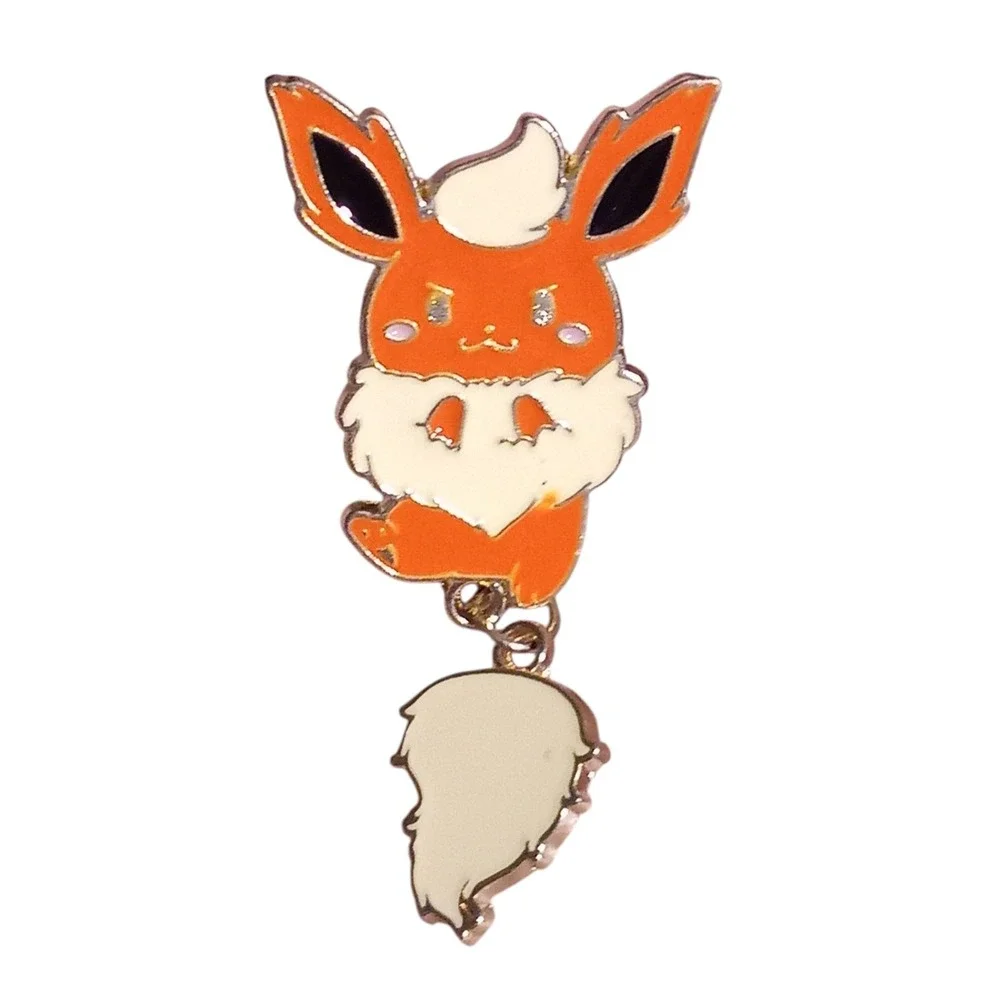 Nintendo Pokemon Cute Eevee Evolutions Flareon Dangle Enamel Pin